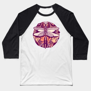 Peach Circle of the Dragonfly Baseball T-Shirt